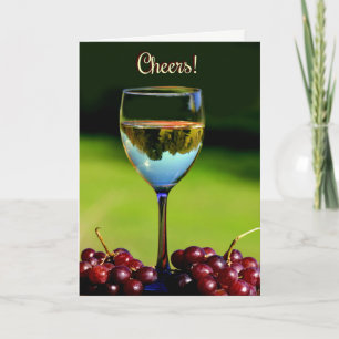 Humourous Cheers Wine Happy Birthday Card