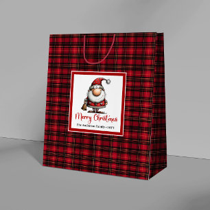 Humourous Christmas Whimsy Santa Hand Drawing Gift Large Gift Bag