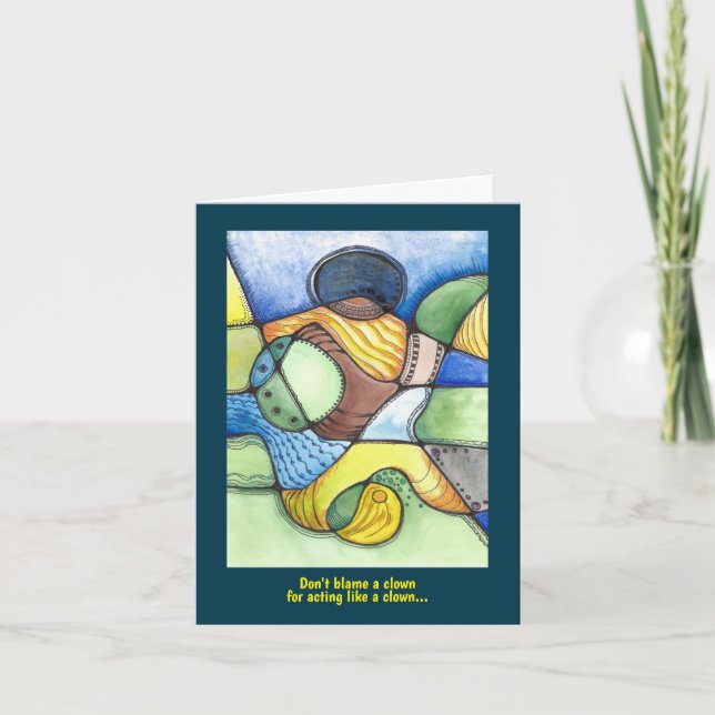 Humourous Clown acting like a clown Card (Front)