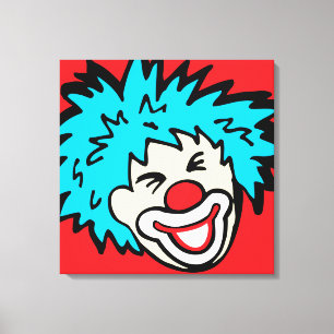 Humourous clown graphic canvas wrap print