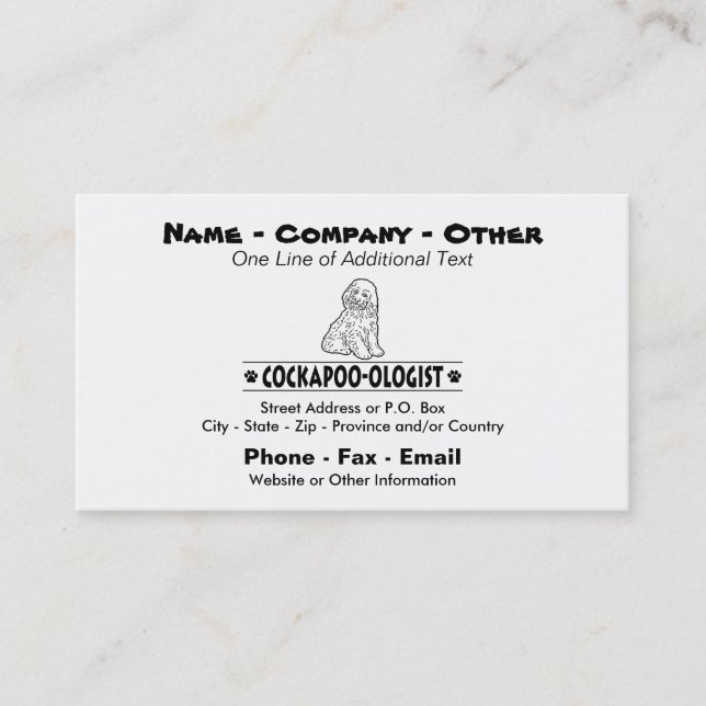 Humourous Cockapoo Business Card (Front)