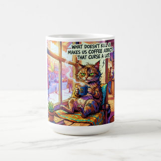 Humourous coffee mug with grumpy cat design