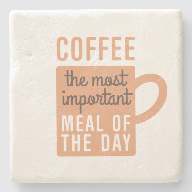 Humourous Coffee Quote Give Me Coffee Stone Coaster (Front)