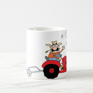 Humourous Country Farmer Tractor Cartoon Coffee Mug