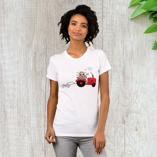 Humourous Country Farmer Tractor Cartoon T-Shirt (Creator Uploaded)