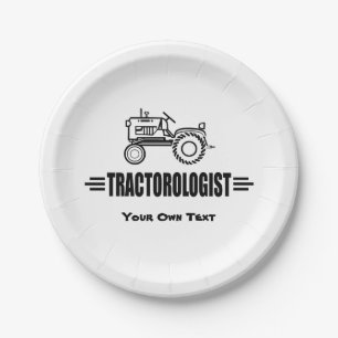 Humourous Customise It Tractor Paper Plate