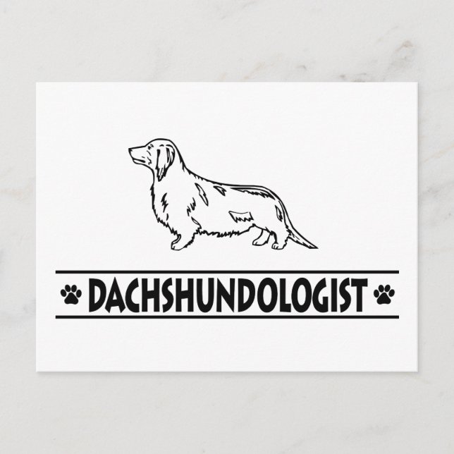 Humourous Dachshund Longhaired Postcard (Front)
