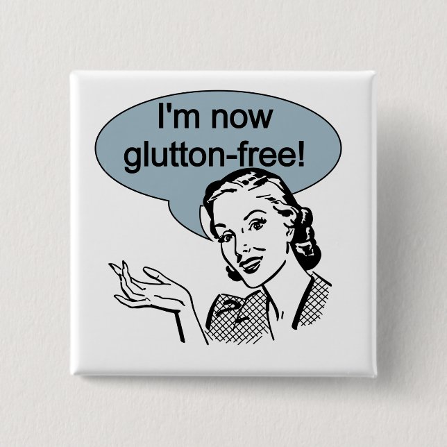 Humourous Dieting Glutton Free 15 Cm Square Badge (Front)