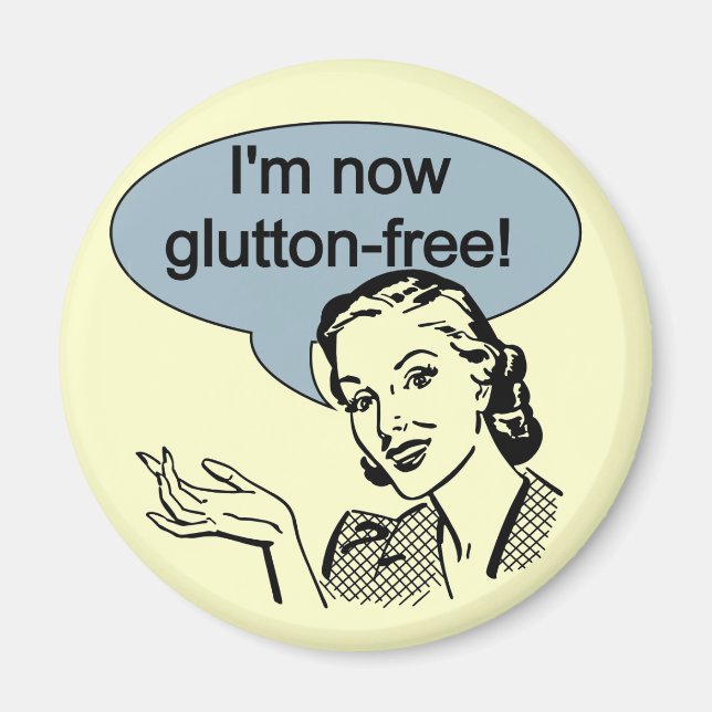 Humourous Dieting Glutton Free Magnet (Front)
