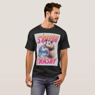 Humourous Disco Opossum Typography Graphic T-Shirt