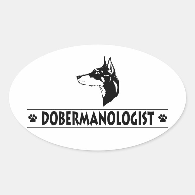Humourous Doberman Pinscher Oval Sticker (Front)
