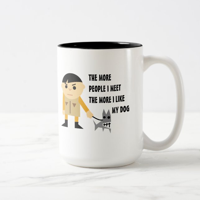 Humourous Dog Lovers Two-Tone Coffee Mug (Right)