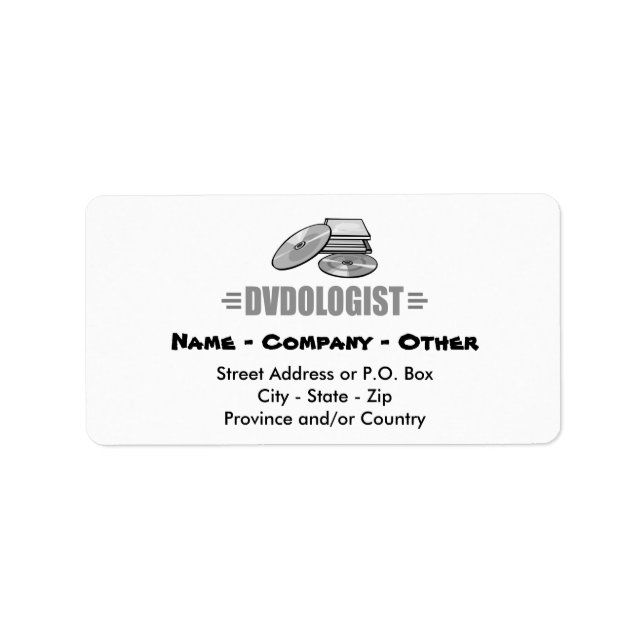 Humourous DVD Lover Label (Front)