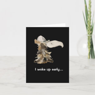 Humourous Early Bird Folded Greeting Card