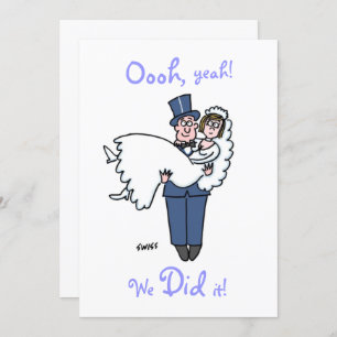 Humourous Elopement Announcement We DID It