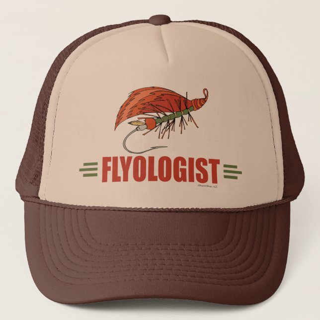 Humourous Fly Tying, Fly Fishing Trucker Hat (Front)