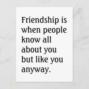 Humourous Friendship Quote Postcard