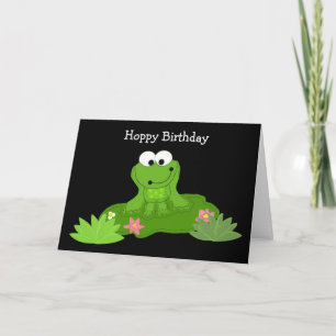 Humourous Frog on a Lily Pad Card