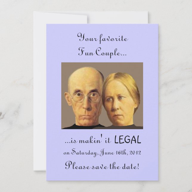 Humourous Fun Couple Unique Nerdy Save The Date (Front)