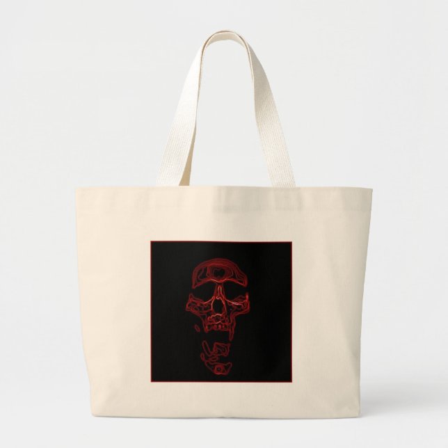 Humourous Funny Skull Large Tote Bag (Front)