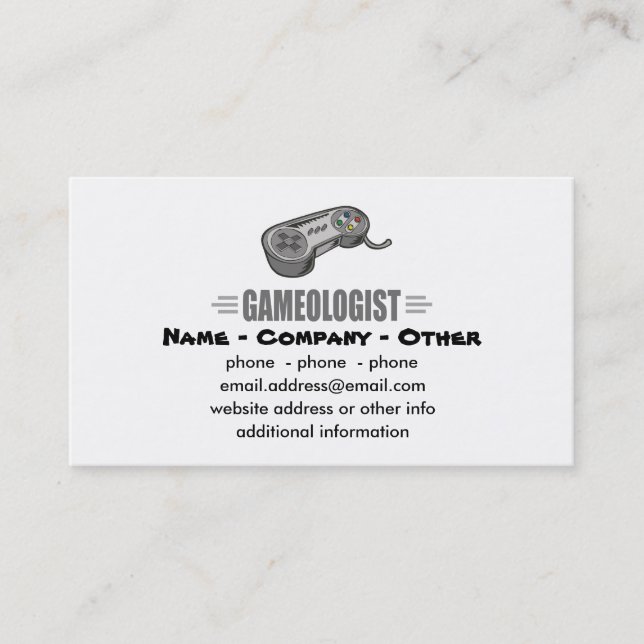 Humourous Gaming Business Card (Front)