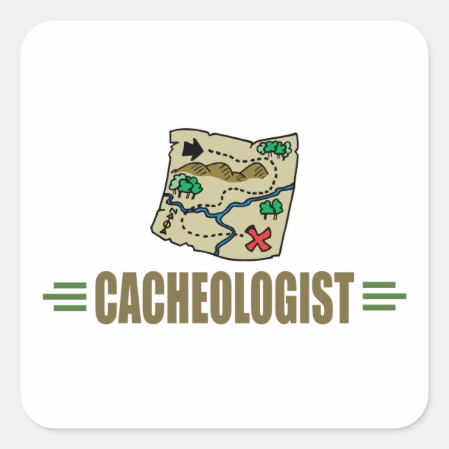 Humourous Geocaching Square Sticker (Front)