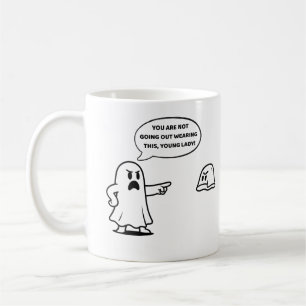 Humourous Ghost Parent Approval Funny Cartoon Coffee Mug
