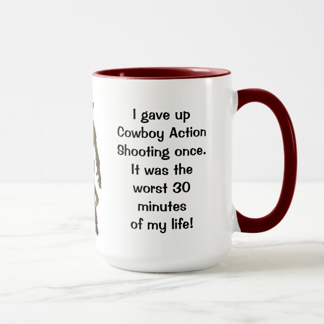Humourous Giving Up Shooting Mug (Right)