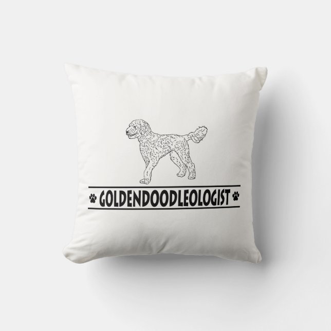 Humourous Goldendoodle Cushion (Front)