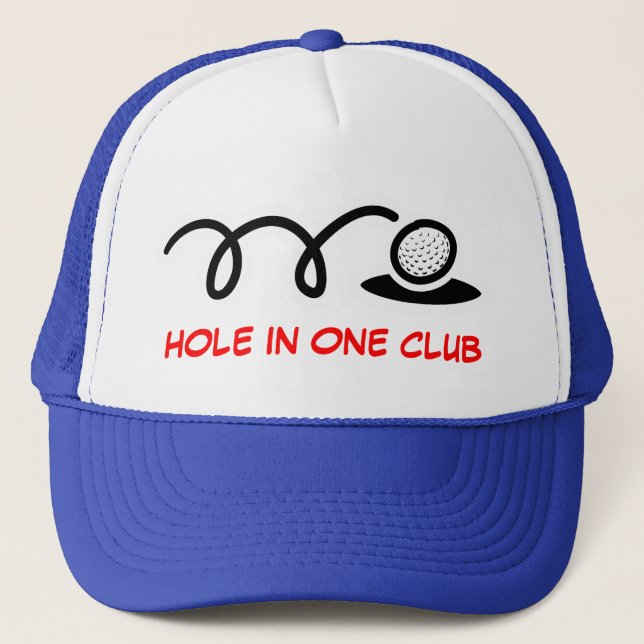 Humourous golf hat | hole in one club (Front)