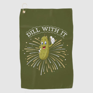 Humourous Green Dill Pickle Golf Towel