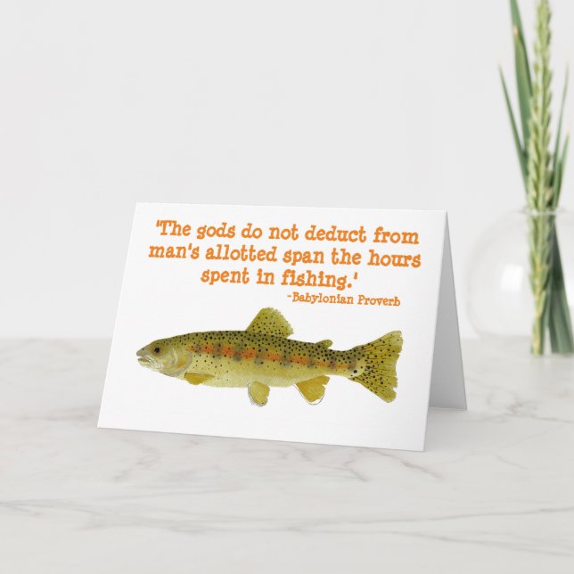 Humourous Greetings Card about fishing (Front)
