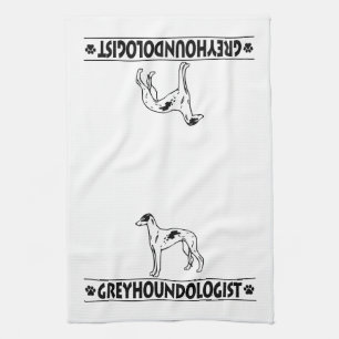Humourous GREYHOUND DOGS Tea Towel