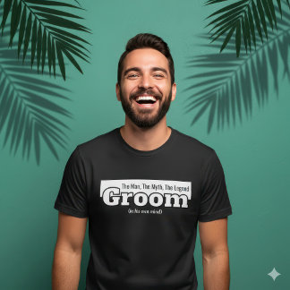 Humourous Groom Legend Black and White Bachelor T-Shirt