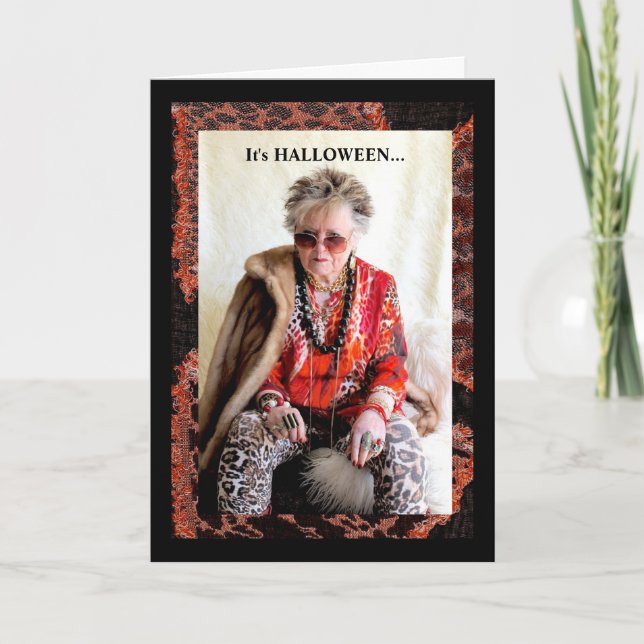 Humourous Halloween and Caffeine Card (Front)