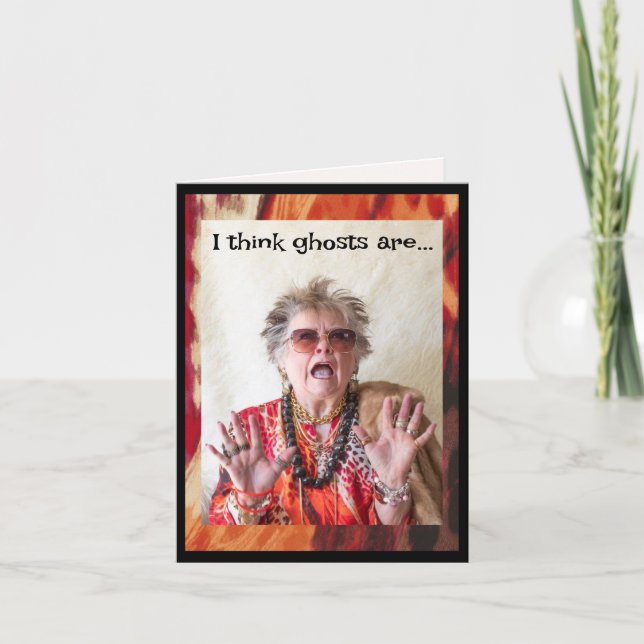 Humourous Halloween Ghosts and fitted sheets Card (Front)