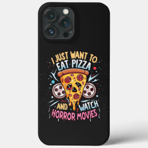 Humourous Halloween Saying Pizza and Horror Movies iPhone 13 Pro Max Case
