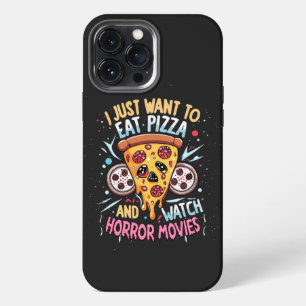 Humourous Halloween Saying Pizza and Horror Movies iPhone 13 Pro Max Case