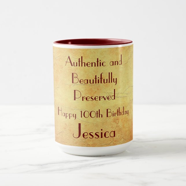Humourous Happy 100th Birthday Mug (Center)
