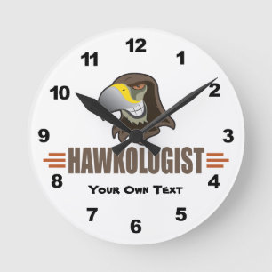 Humourous Hawk Hawks Round Clock