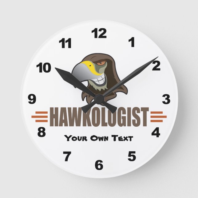 Humourous Hawk Hawks Round Clock (Front)
