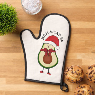 Humourous Holiday Gift Santa avocado Oven Mitt