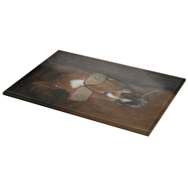 Humourous Horse Foal Smoking Cigar Cutting Board (Corner)