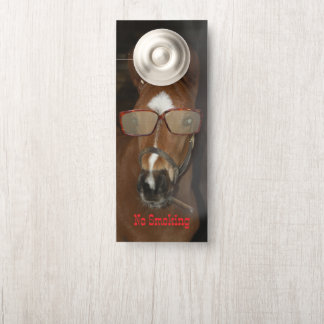 Humourous Horse Foal Smoking Cigar Door Knob Hange Hanger