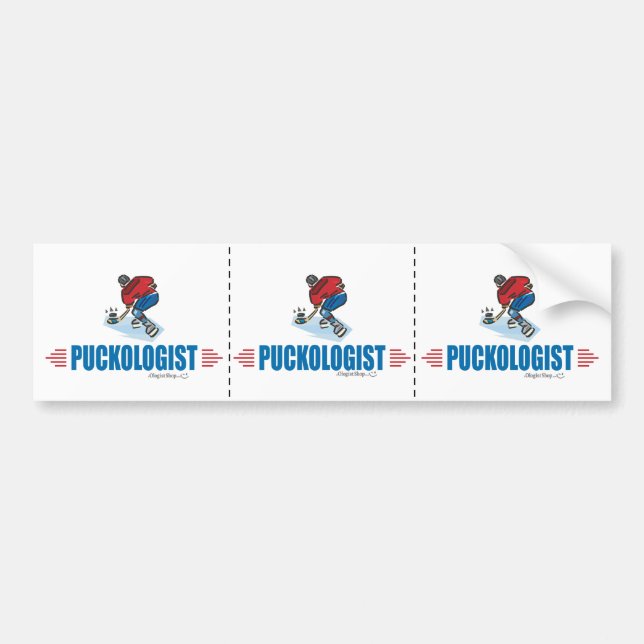 Humourous Ice Hockey Bumper Sticker (Front)