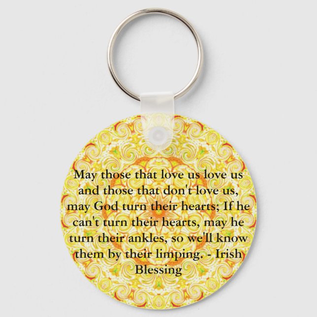 Humourous Irish Blessing from IRELAND Key Ring (Front)