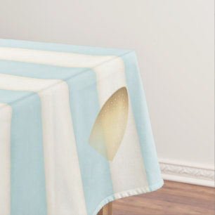 Humourous Iron Burn Mark Von Cute Baby Blue Stripe Tablecloth