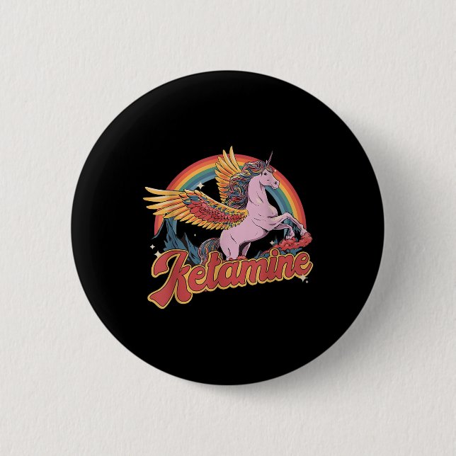 Humourous Ketamine Horse Emergency Funny Mental He 6 Cm Round Badge (Front)