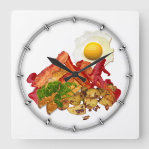 Humourous Ketchup Gone Squatchin for Bacon Square Wall Clock