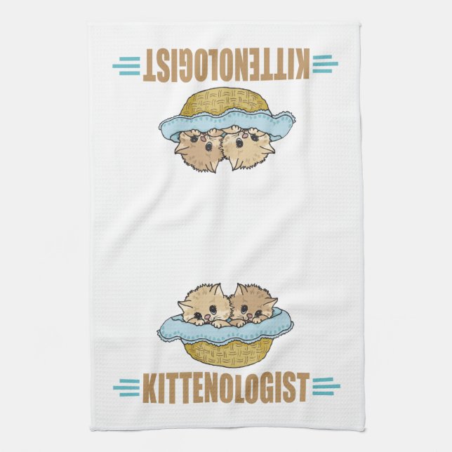 Humourous Kitten Lover Tea Towel (Vertical)